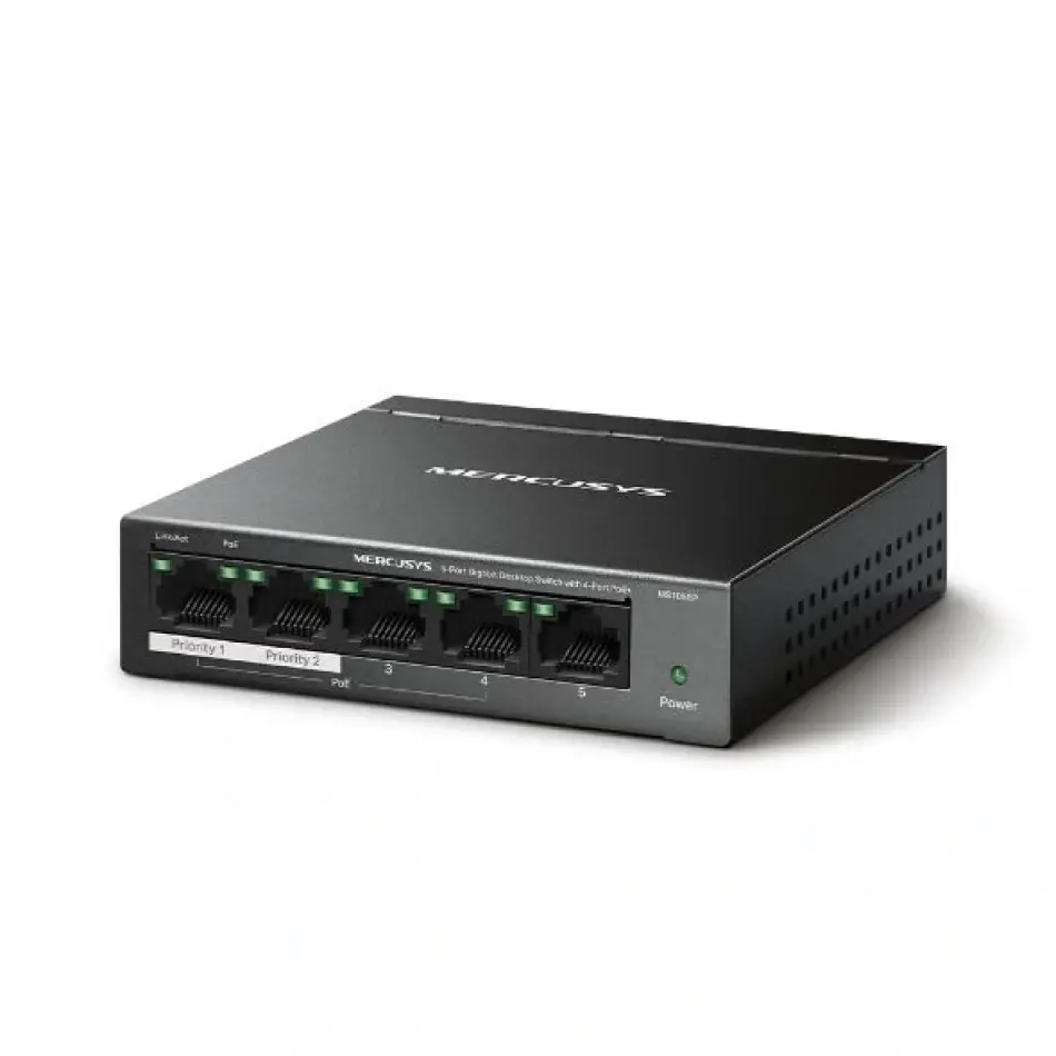 Tp Mercusys Ms105gp 5li 4üpoe Gigabit Switch