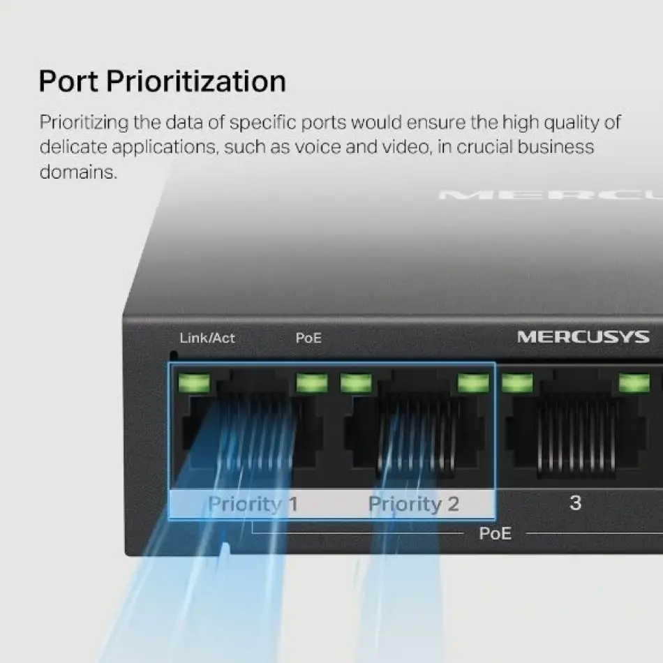 Tp Mercusys Ms105gp 5li 4üpoe Gigabit Switch