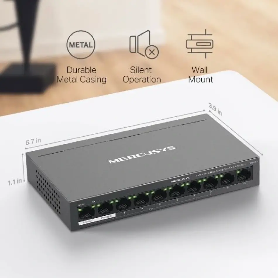 Tp Mercusys Ms110p 10lu 8i Poe Switch