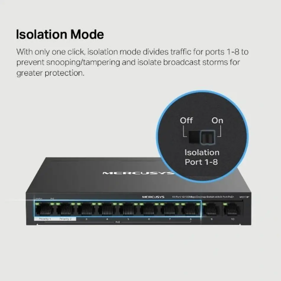 Tp Mercusys Ms110p 10lu 8i Poe Switch