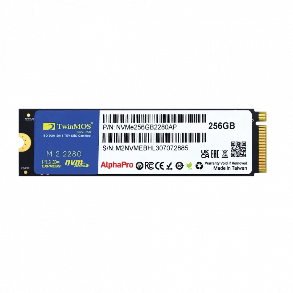 Twinmos Nvme256gb2280ap, Alphapro, 256gb, 3600-3250mb/s, Gen3, Nvme Pcıe M.2 2280, Ssd,  Tlc, 3dnand