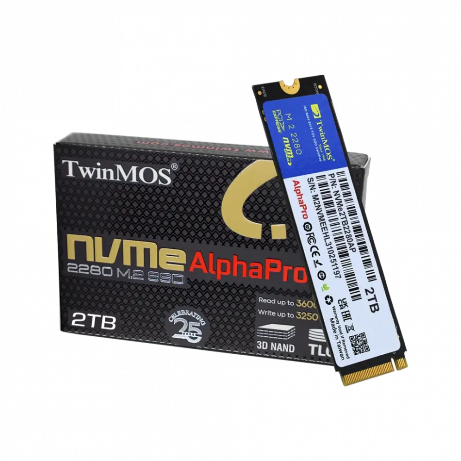 Twinmos Nvme2tb2280ap, Alphapro, 2tb, 3600-3250mb/s, Gen3, Nvme Pcıe M.2 2280, Ssd, Tlc, 3dnand