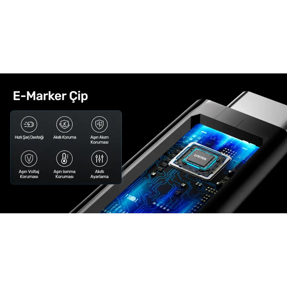 UNITEK 240W USB4 TYPE-C KABLO (C14100ABK01-2M)