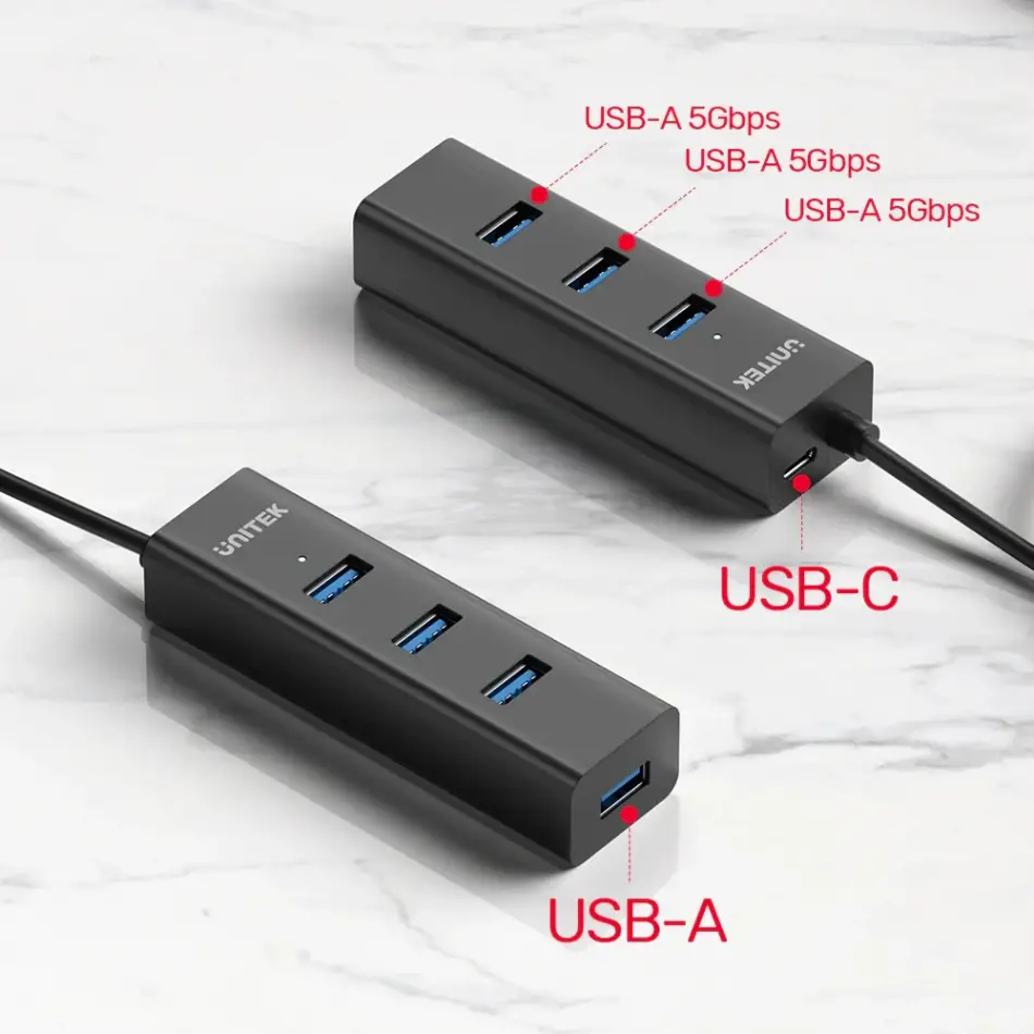UNITEK 4-IN-1 USB-A 5GBPS HUB (Y-3089V01)