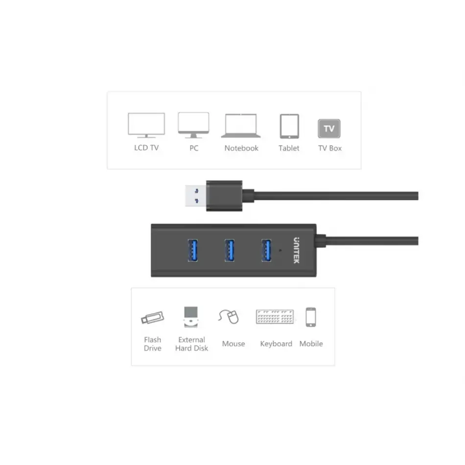 UNITEK 4 PORTS USB 3.0 HUB (Y-3089)