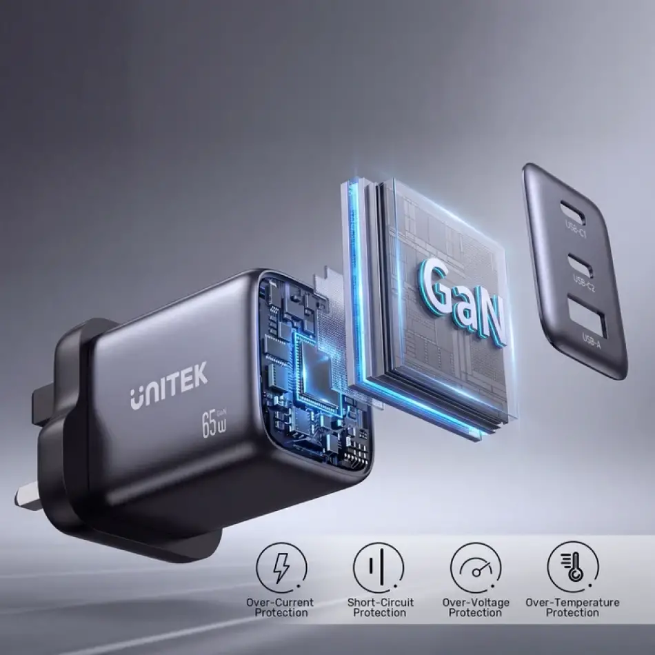 UNITEK 65W MAX GAN SARJ ISTASYONU (P1130ABK01-EU)