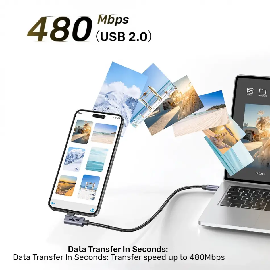 UNITEK 90D USB-C SARJ KABLOSU 1M 100W (C14123BK-1M)