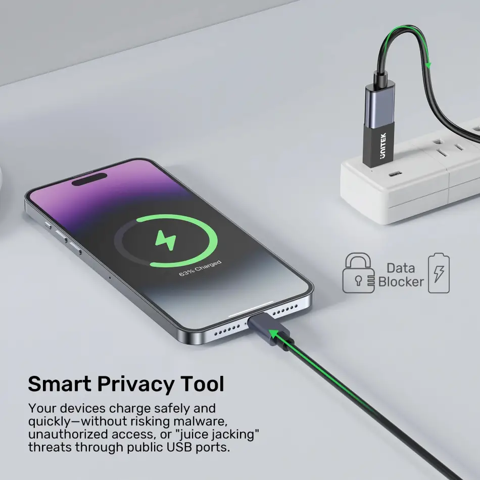 UNITEK DATASHIELD USB-A VERI ENGELLEYICI ADAPTOR (A1056ABK01)