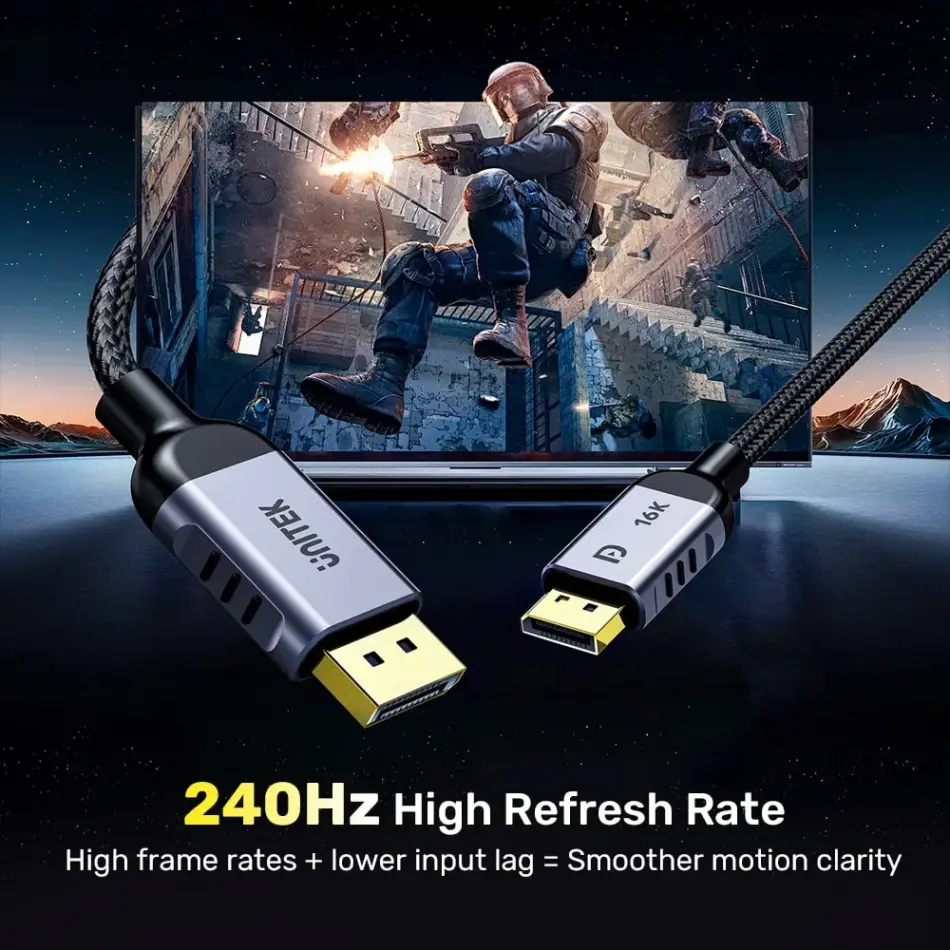Unıtek Dısplay Port 2.1 Kablo 1mt 16k (c1626gy-1m)