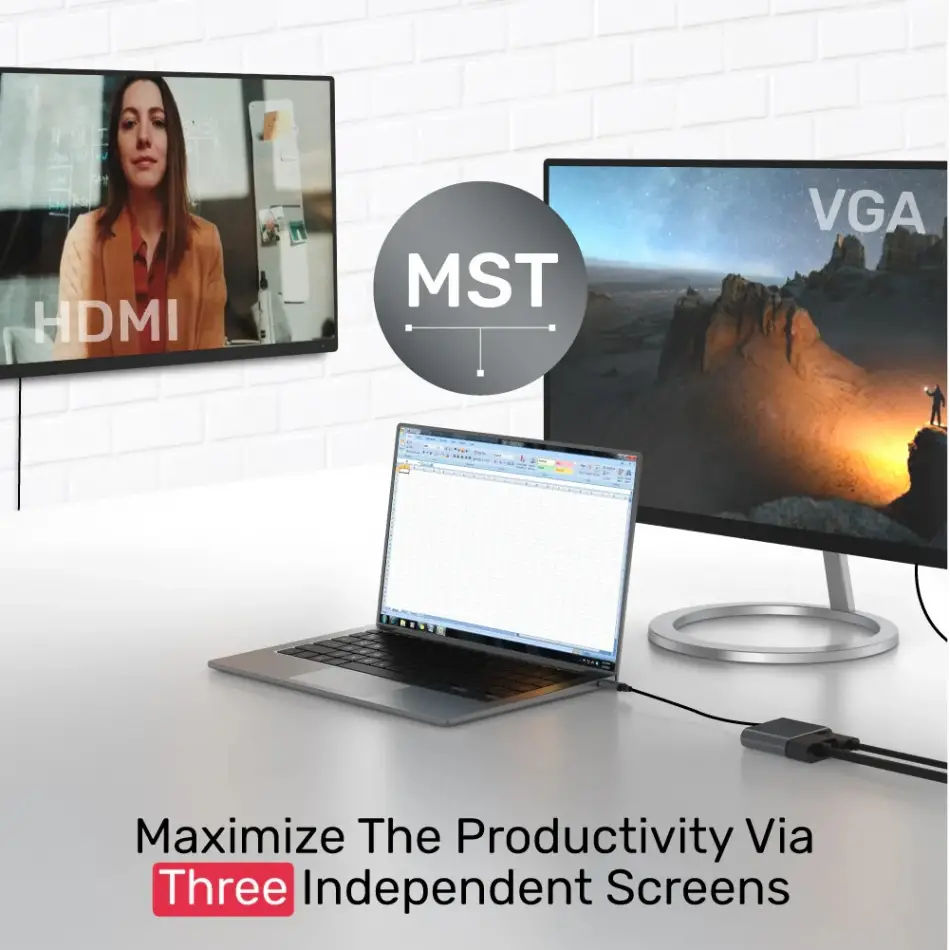 UNITEK  MST MONİTÖR4-IN-1 USB-C HUB (D1049A)