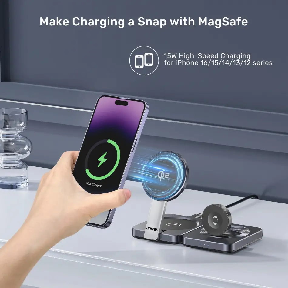 UNITEK QI2 3-IN-1 SARJ ISTASYONU (P1300AGY01)