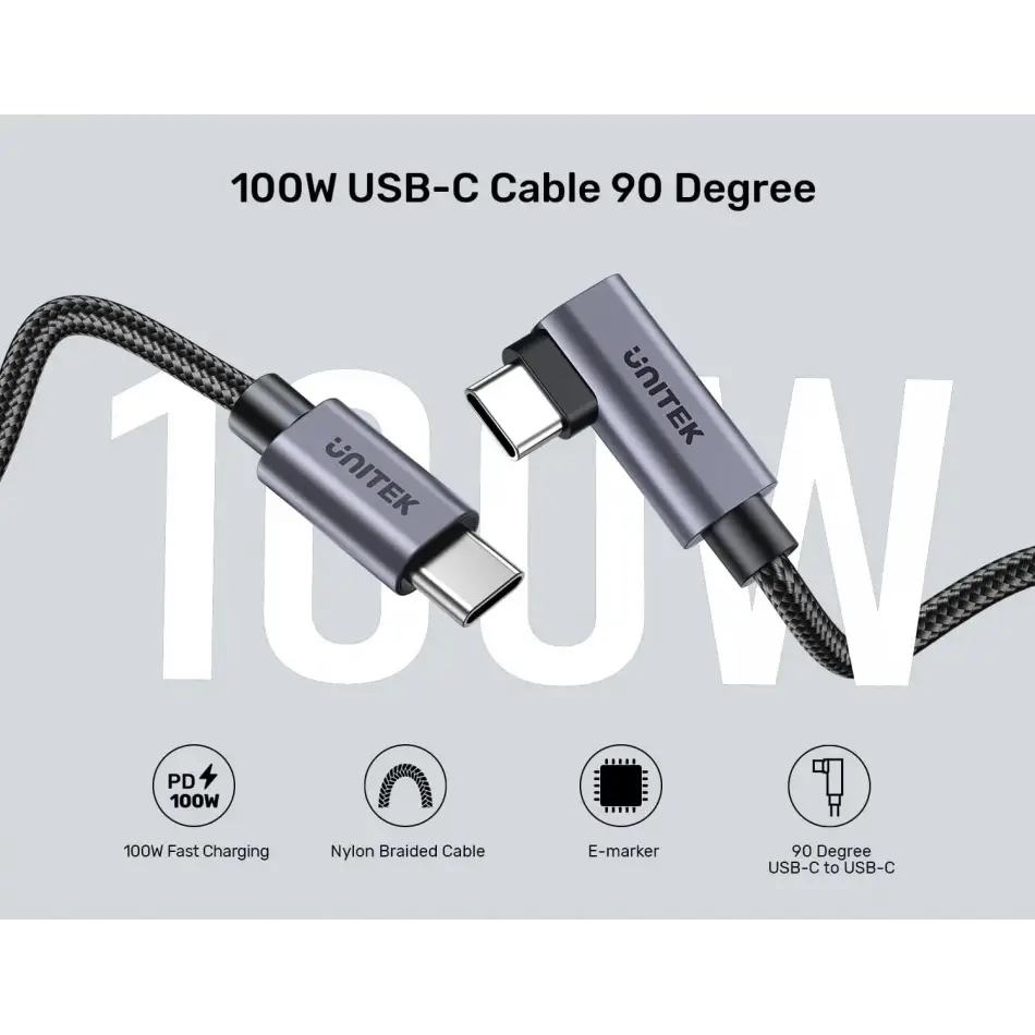 Unıtek Type-c Hızlı Şarj 90d 2mt 100w(c14123bk-2m)