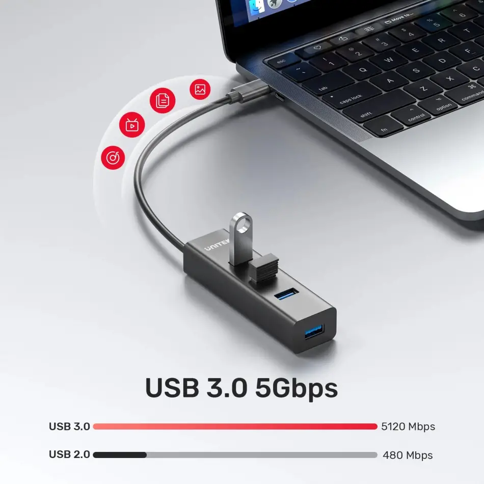 Unıtek Type-c To 4 Port Usb 3.0 + Type-c (y-3089z)