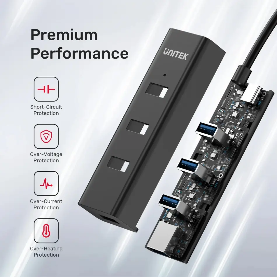 Unıtek Type-c To 4 Port Usb 3.0 + Type-c (y-3089z)
