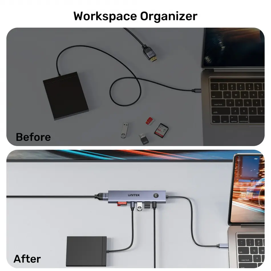 UNITEK UHUB S7 PRO 7 IN 1 5GBPS USB-C HUB (H1124AGY01)