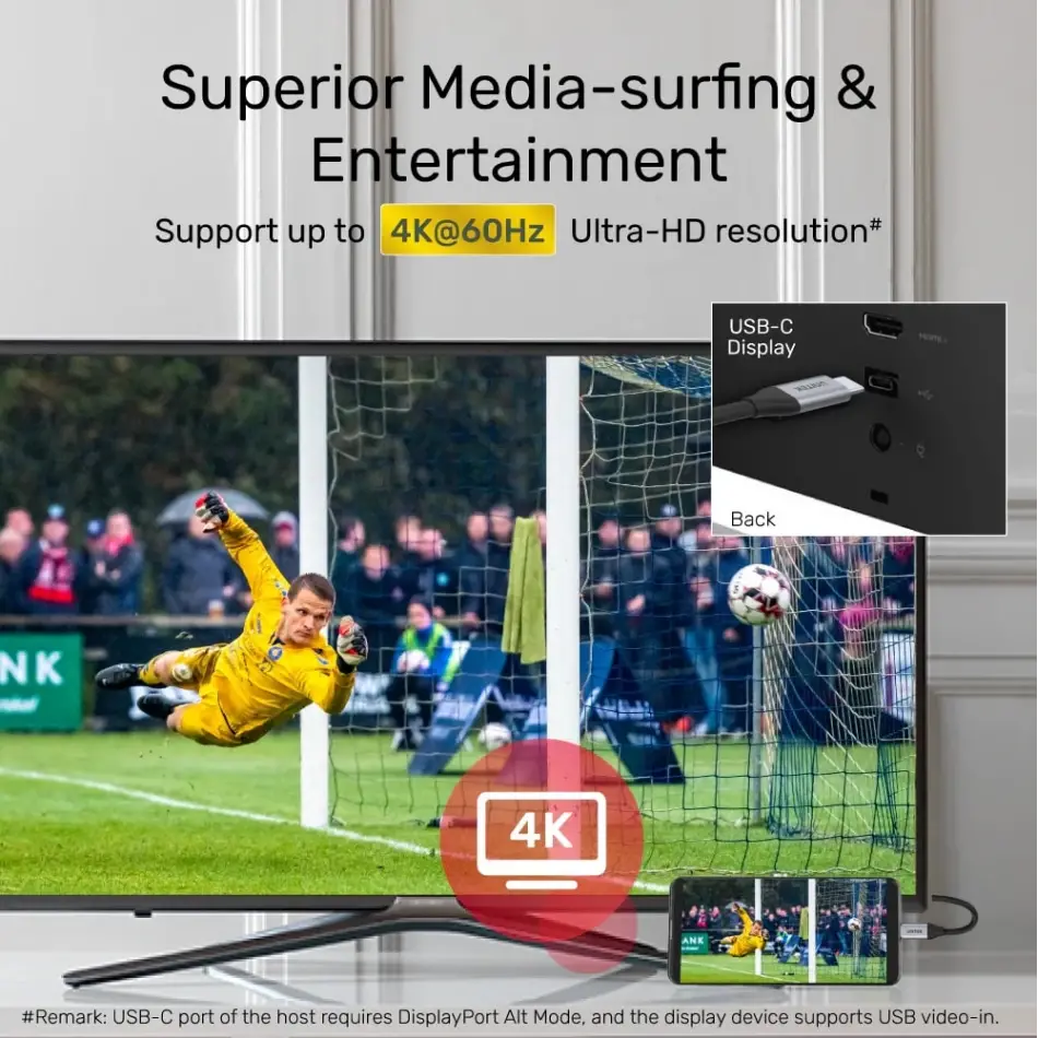 Unıtek Usb-c 3.2 Kablo 2mt 5gbps 4k (c14091abk)