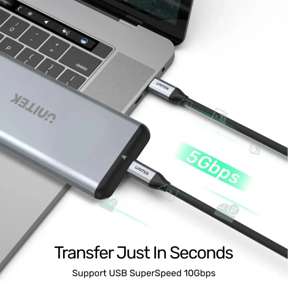 UNITEK USB-C 3.2 KABLO 2MT 5GBPS 4K (C14091ABK)