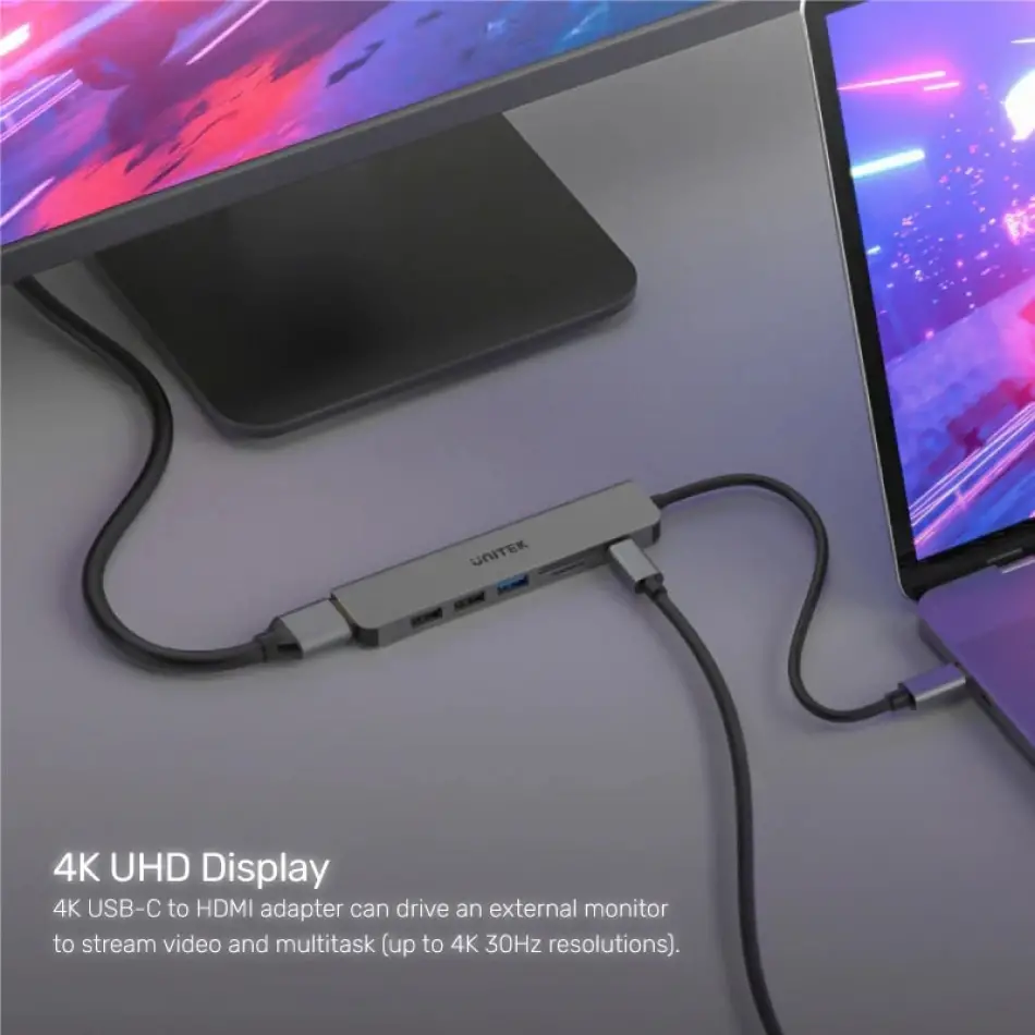 UNITEK USB-C 7 IN 1 UNIVERSAL DOCK STATION (H1118A)