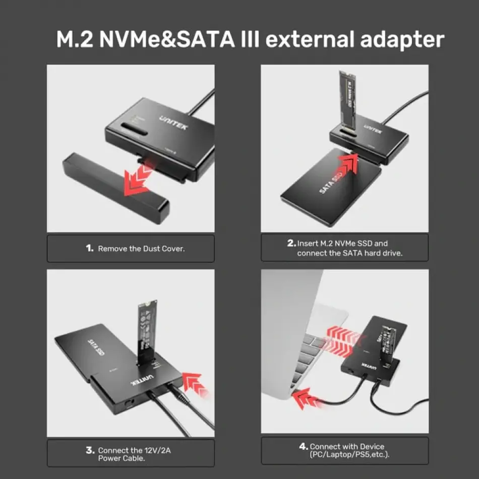 Unıtek Usb-c To M.2 Nvme+sata Iıı Dönüştür(s1232a)