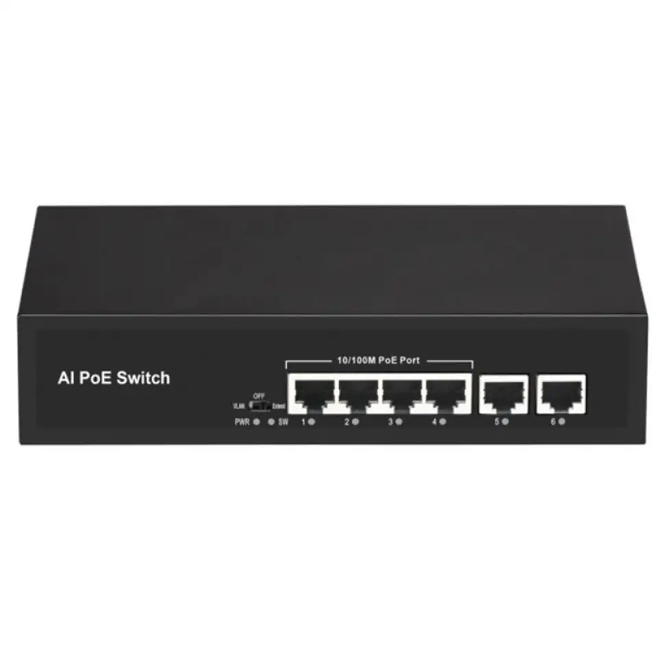 Uranıum Poe-4020-55w 4 Port 10/100 + 2 Port 10/100 Rj45 Uplınk Poe Swıtch (realtek Chıpset)