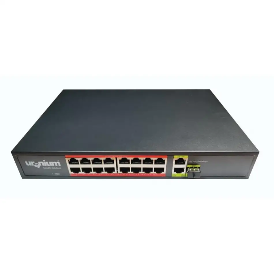 Uranıum Poe-g1621sfp-300w 16 Port Gıgabıt+2xgb Rj45+1xsfp Uplınk Poe Rackmount Swıtch (realtek Chıpset)