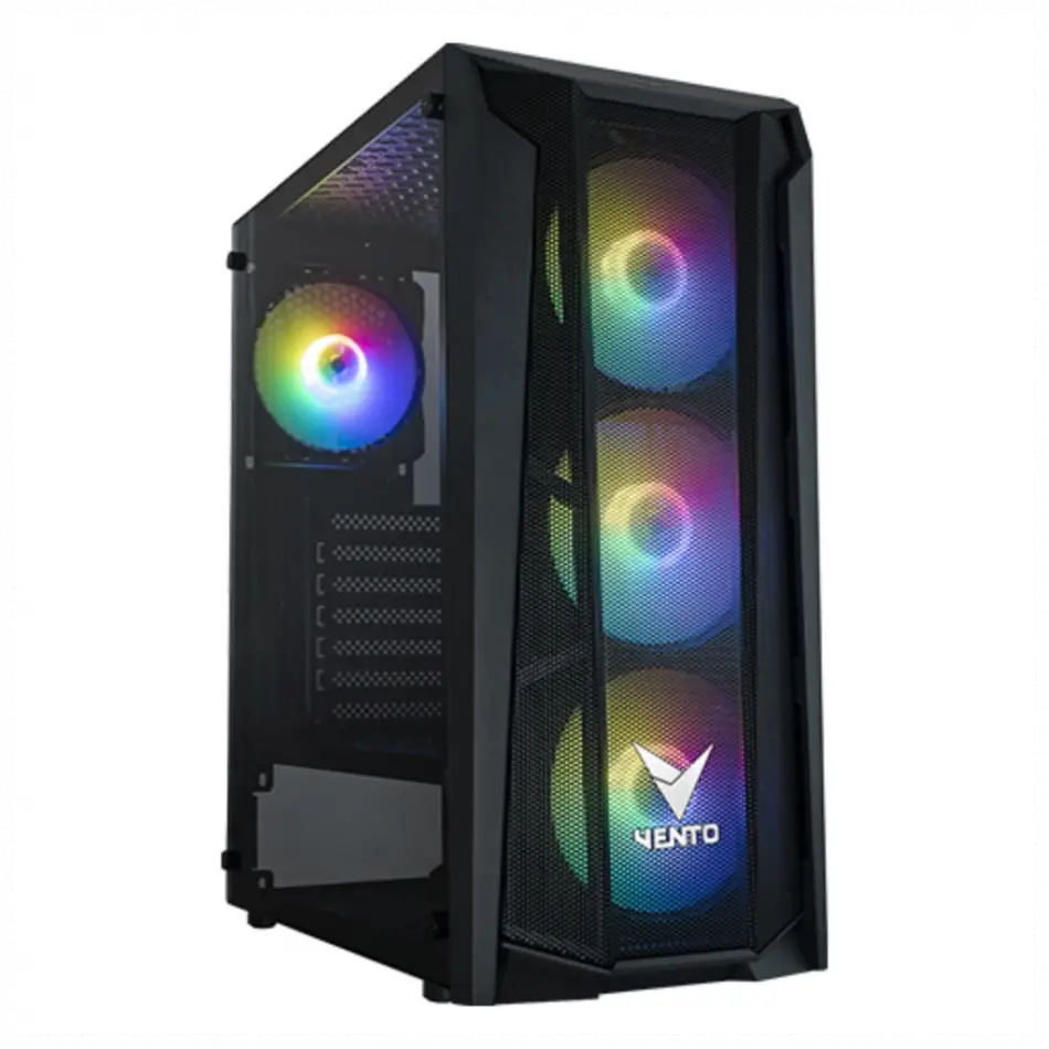 Vento Vg15fe Atx Tower, 650w 80+ Siyah, Temperli Cam, Rgb, Atx Gamıng Kasa