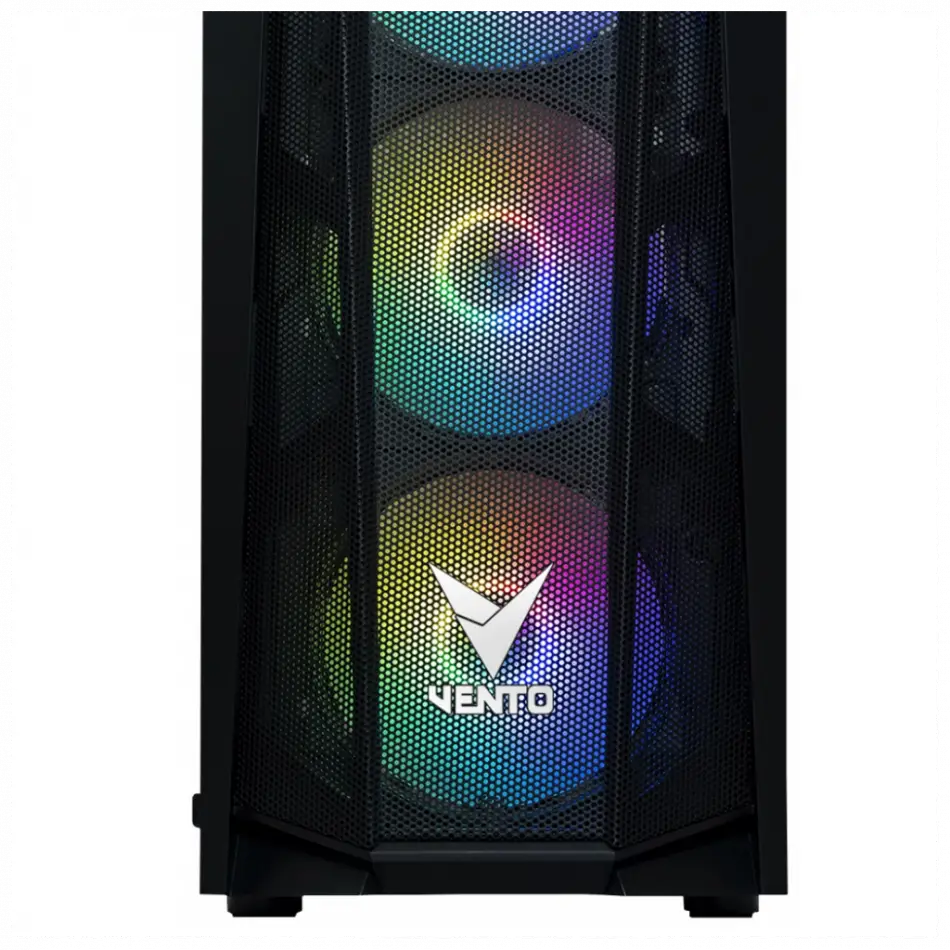 Vento Vg15fe Atx Tower, 650w 80+ Siyah, Temperli Cam, Rgb, Atx Gamıng Kasa