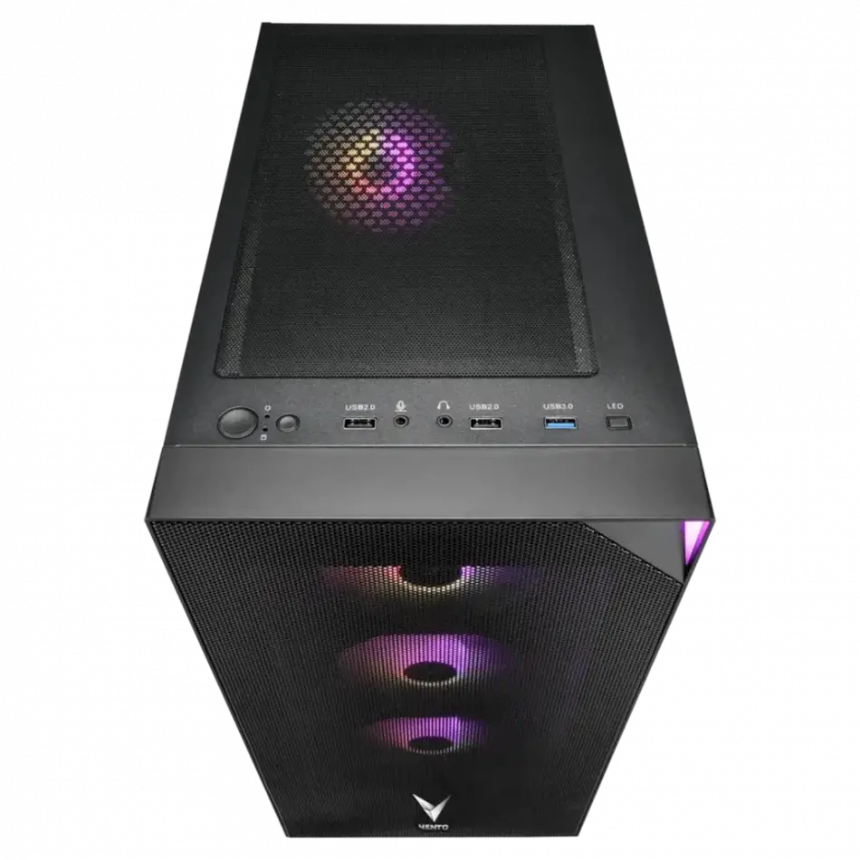 Vento Vg3400s Mid Tower, 650w 80+ Siyah, Temperli Cam, Rgb, Atx Gamıng Kasa