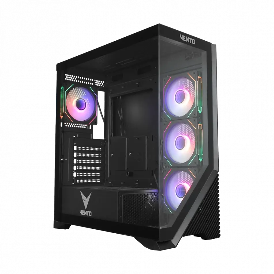 Vento Vg4202fla Atx Tower, 850w 80+ Siyah,  Temperli Cam, Rgb, Mesh, Atx Gamıng Kasa