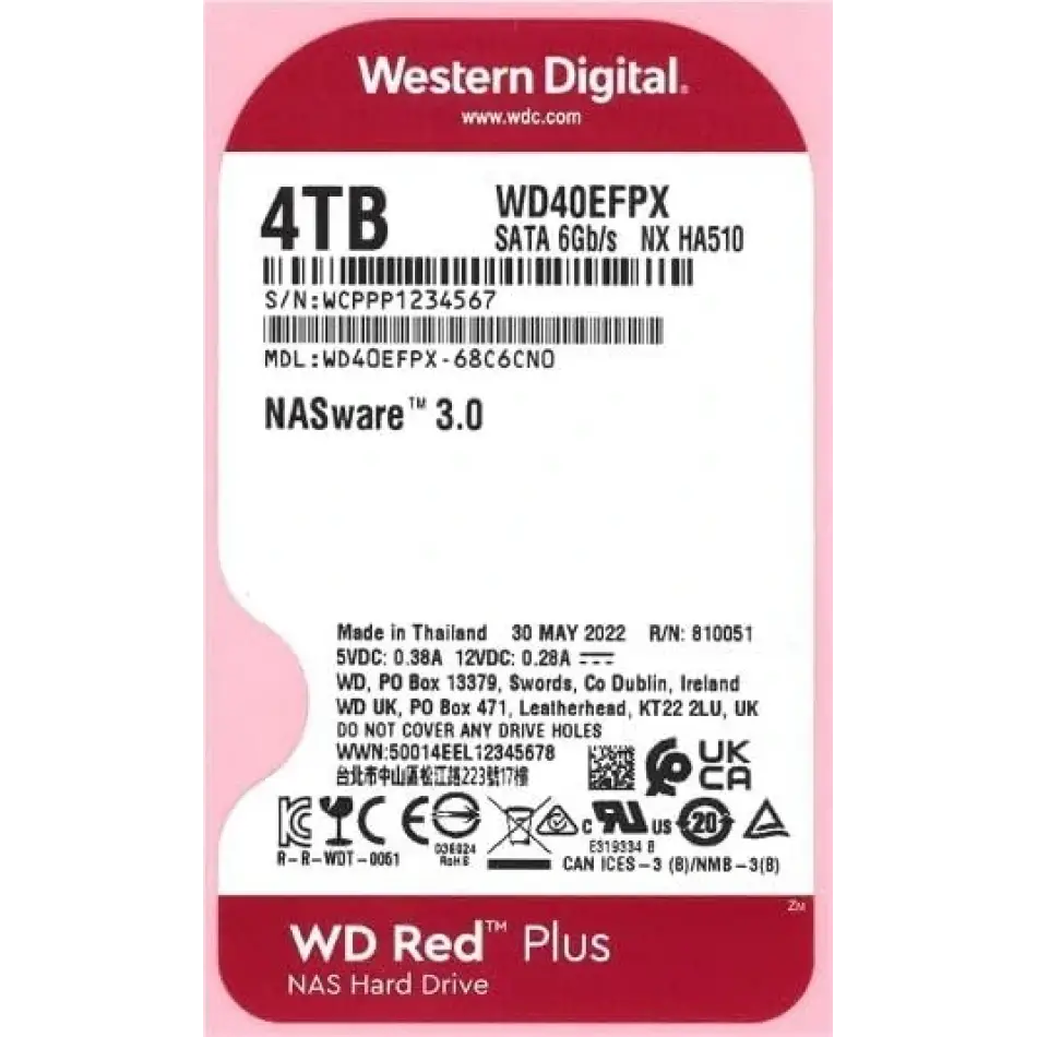 Wd 4tb Nas Wd40efpx Red 5400rpm 256mb