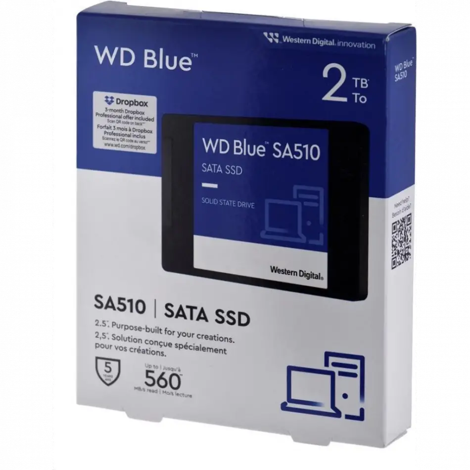 Wd Blue Sa510, Wds200t3b0a, 2tb, 560/510, 3d Nand, 2,5 Sata, Ssd