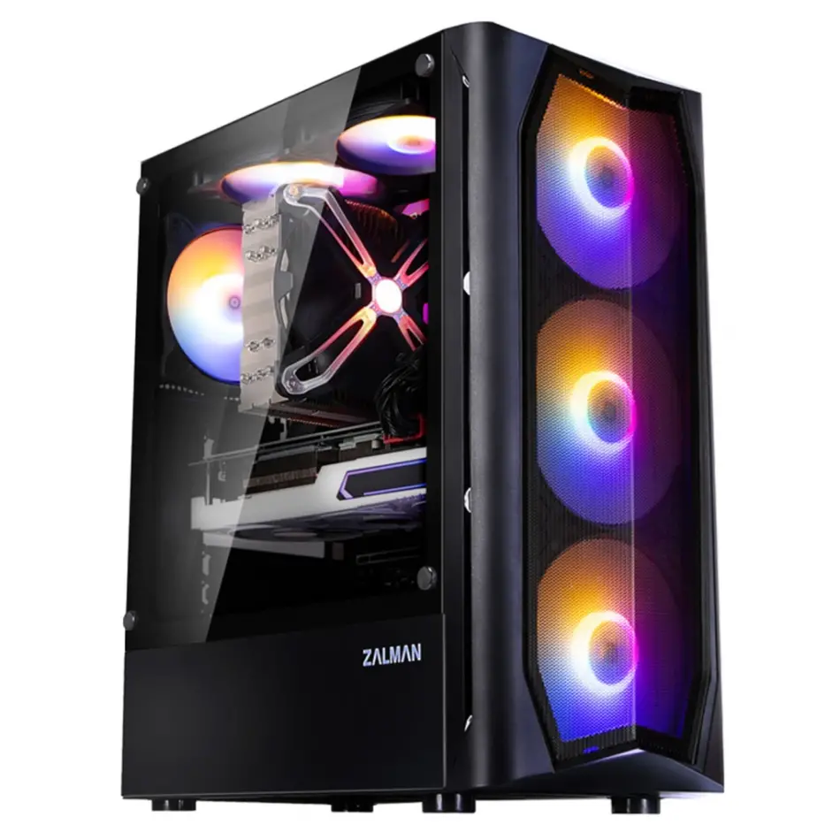 Zalman N4 Rev.1, Megamax, 600w 80+ Bronz, Mesh Panel, Tempered Glass, 3x120mm+3x140mm Rgb Fan, Atx Gamıng Kasa