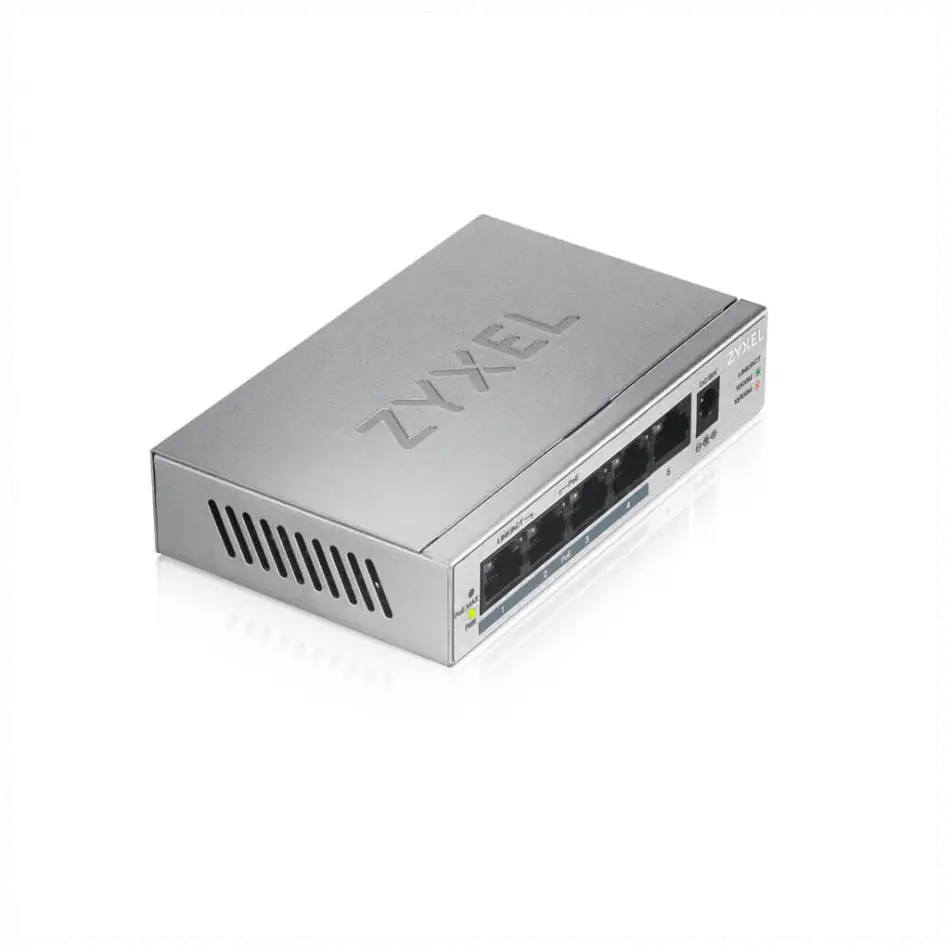 Zyxel Gs1005hp, 5 Port, Gigabit, Poe 60w, Yönetilemez, Masaüstü Switch