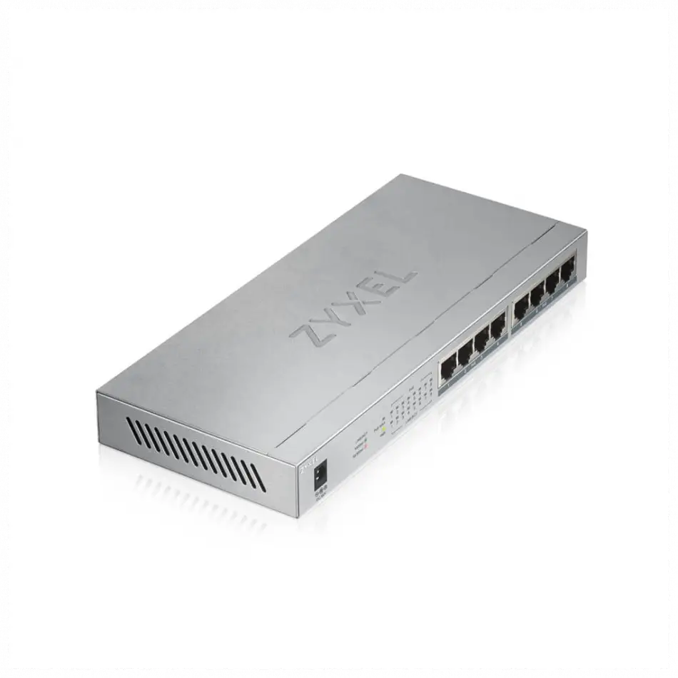 Zyxel Gs1008hp, 8 Port, Gigabit, Poe 60w, Yönetilemez, Masaüstü Switch