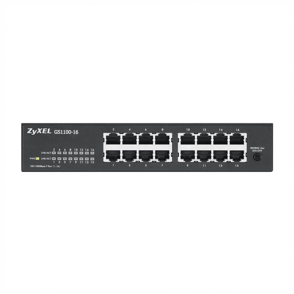 Zyxel Gs1100-16 V3, 16 Port, Gigabit, Yönetilemez, Masaüstü Switch