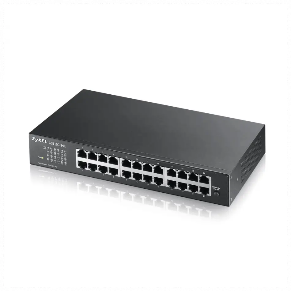 Zyxel Gs1100-24e V3, 24 Port, Gigabit, Yönetilemez, Sessiz, Rackmount Switch