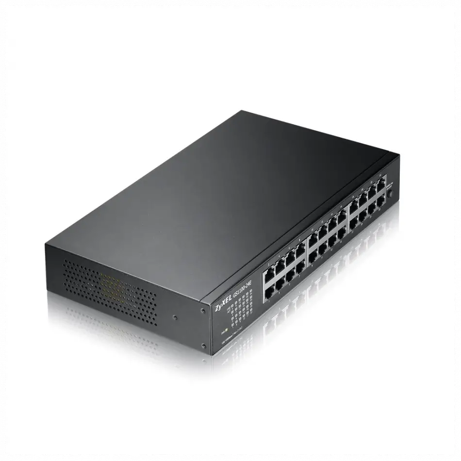 Zyxel Gs1100-24e V3, 24 Port, Gigabit, Yönetilemez, Sessiz, Rackmount Switch