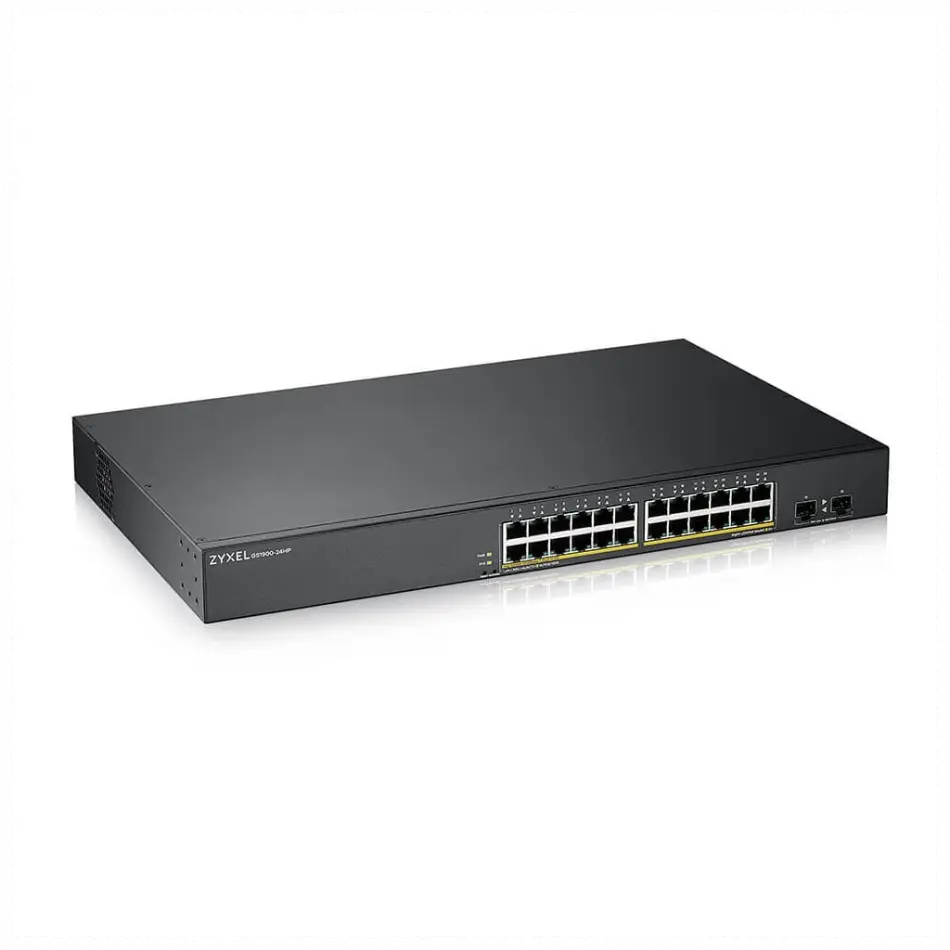 Zyxel Gs1900-24hp V2, 24 Port, Gigabit, Poe 170w, 2 Port Gigabit Sfp, Yönetilebilir, Rackmount Switch
