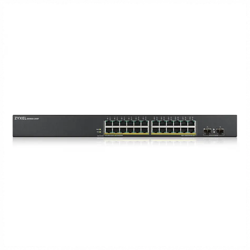 Zyxel Gs1900-24hp V2, 24 Port, Gigabit, Poe 170w, 2 Port Gigabit Sfp, Yönetilebilir, Rackmount Switch