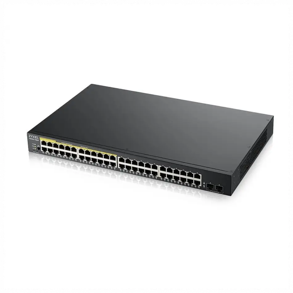 Zyxel Gs1900-48hp V2, 48 Port, Gigabit, 24 Port Poe 170w, 2 Port Gigabit Sfp, Yönetilebilir, Rackmount Switch