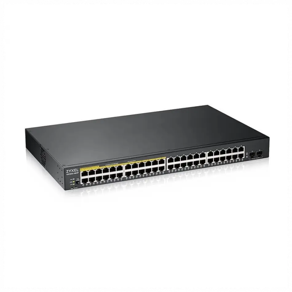 Zyxel Gs1900-48hp V2, 48 Port, Gigabit, 24 Port Poe 170w, 2 Port Gigabit Sfp, Yönetilebilir, Rackmount Switch
