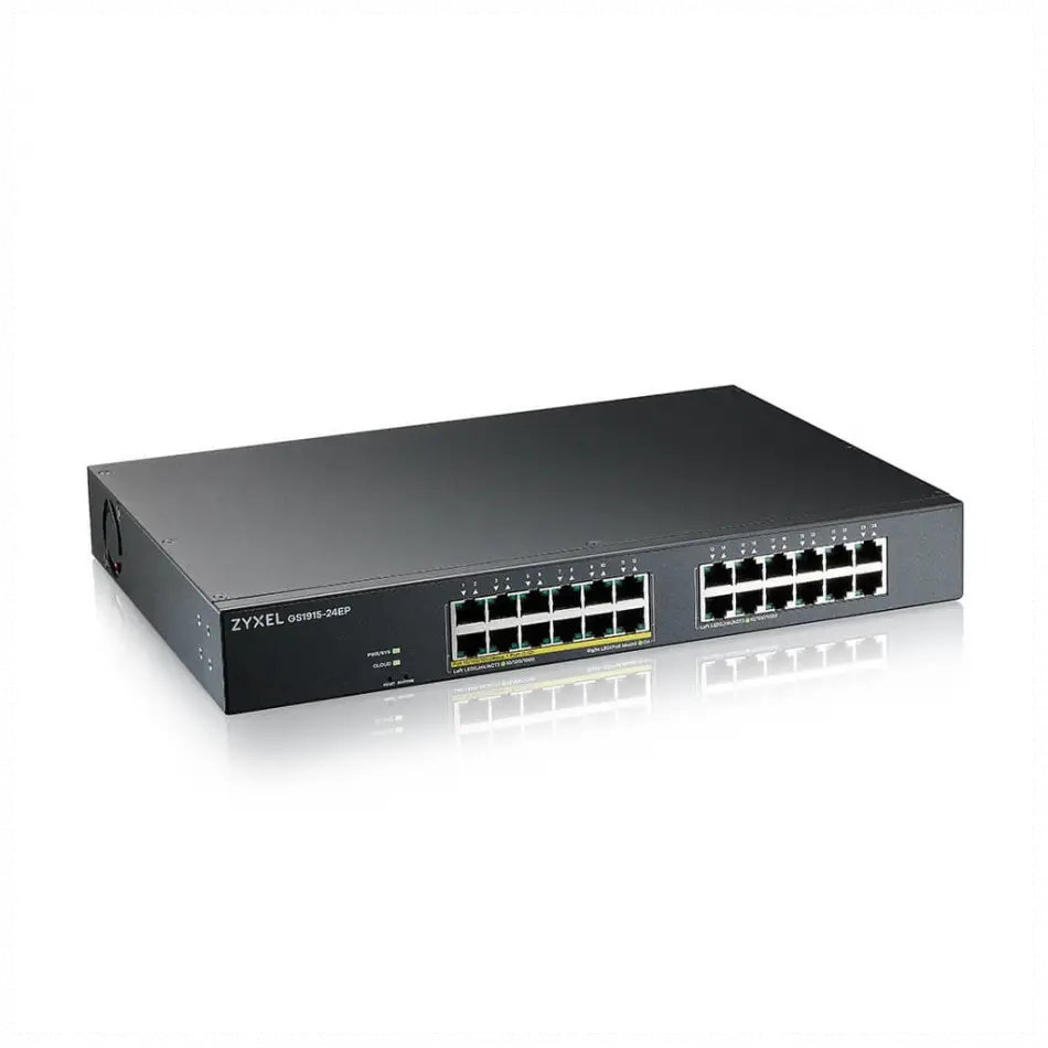 Zyxel Gs1915-24ep, 24 Port, Gigabit, 12 Port Poe, Yönetilebilir, Sessiz, Masaüstü Switch