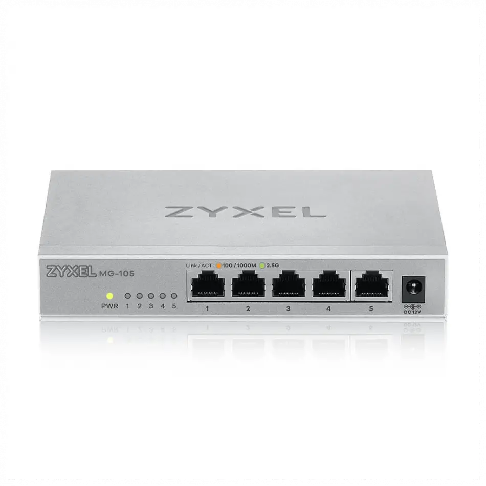 Zyxel Mg-105, 5 Port, Gigabit, Metal Kasa, Yönetilemez, Masaüstü Switch