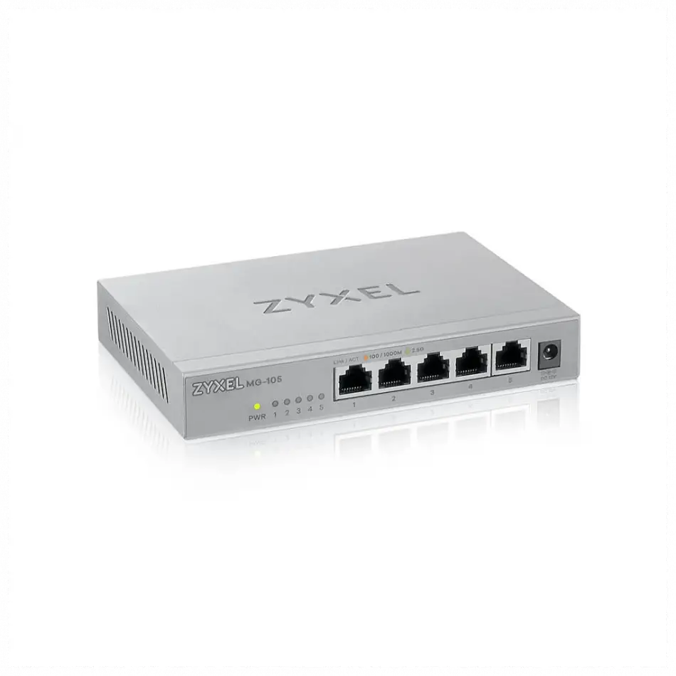 Zyxel Mg-105, 5 Port, Gigabit, Metal Kasa, Yönetilemez, Masaüstü Switch