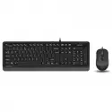 A4 Tech F1010 Q Usb Gri Mm Kablolu Klavye Mouse Set