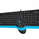 A4 TECH F1010 Q USB MAVİ TR MM KLAVYE+OPTİK MOUSE