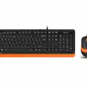 A4 TECH F1010 Q USB TURUNCU MM KLAVYE+OPTİK MOUSE