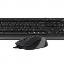 A4 Tech F1010 Usb Q Klavye-mouse Siyah-gri Set
