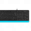 A4 Tech F1010 Usb Q Klavye-mouse Siyah-mavi Set