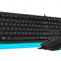 A4 Tech F1010 Usb Q Klavye-mouse Siyah-mavi Set